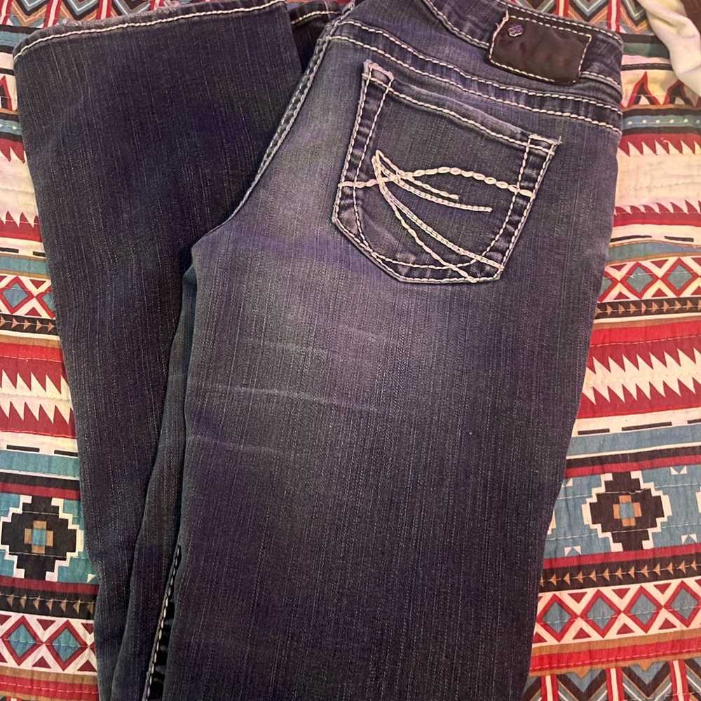 Aiko Dark Blue Boot Cut Silver Jeans
